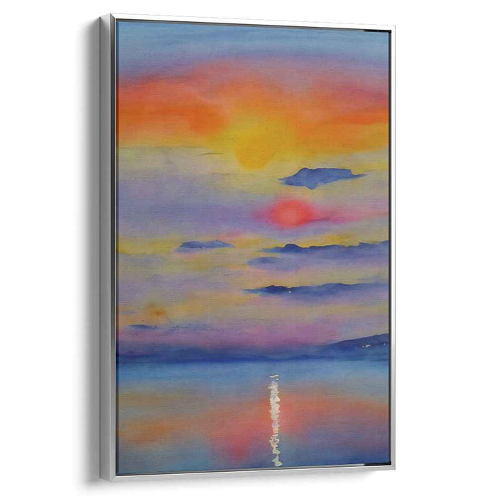 Red Watercolor Sunset #208