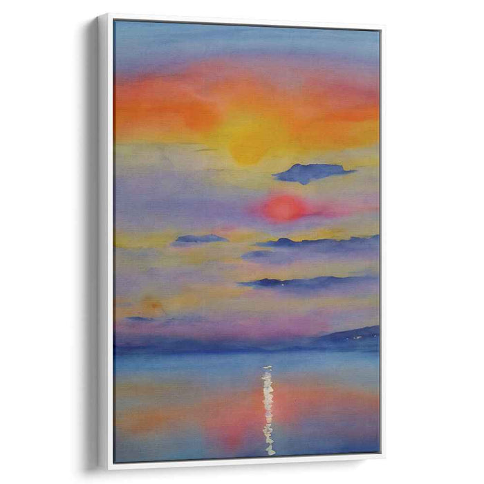 Red Watercolor Sunset #208