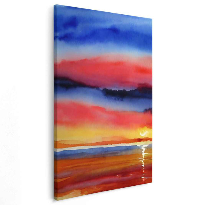 Oceanic Solace: Serene Watercolor Ocean Scene