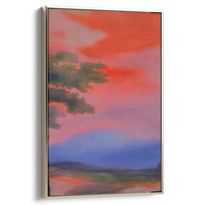 Red Watercolor Sunset #215