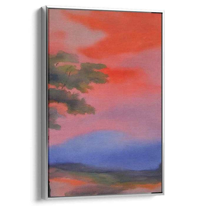 Red Watercolor Sunset #215