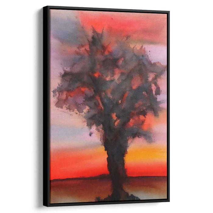 Aquarelle Arboreal Impressions: Impressionistic Watercolor Tree Canvas Art Print