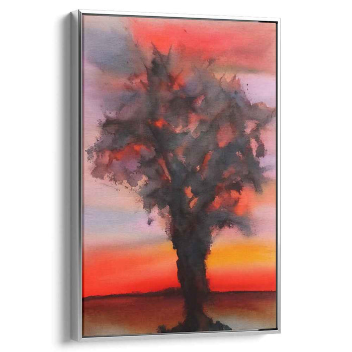 Aquarelle Arboreal Impressions: Impressionistic Watercolor Tree Canvas Art Print