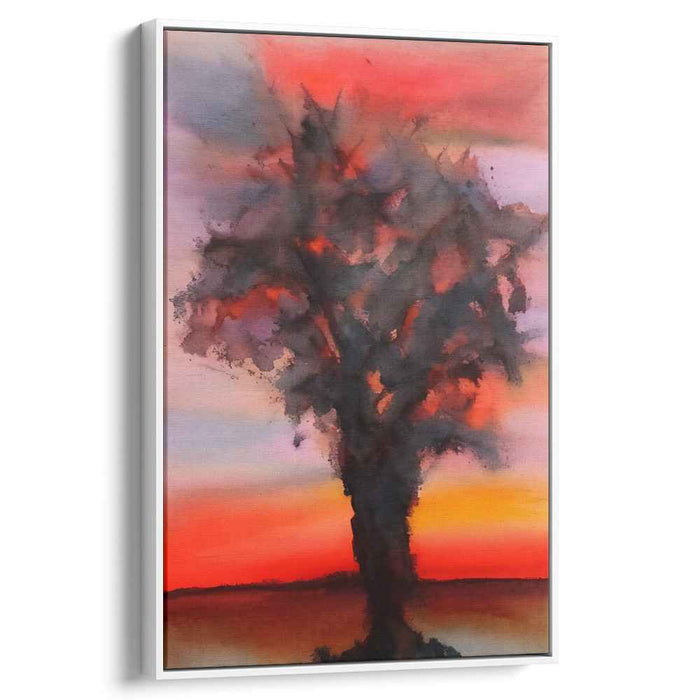 Aquarelle Arboreal Impressions: Impressionistic Watercolor Tree Canvas Art Print