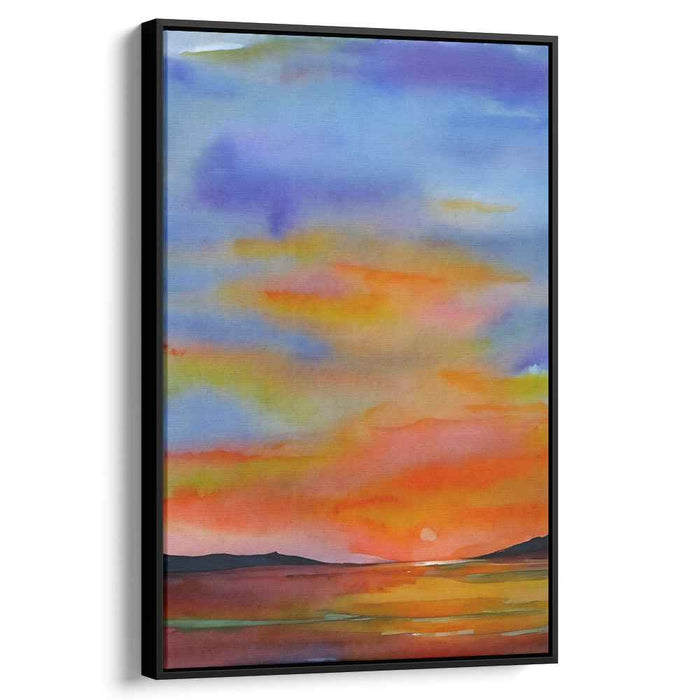 Red Watercolor Sunset #218