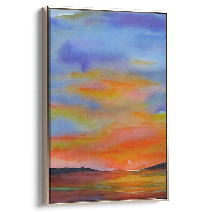 Red Watercolor Sunset #218