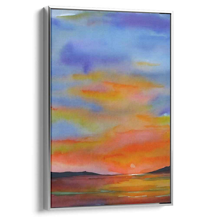 Red Watercolor Sunset #218