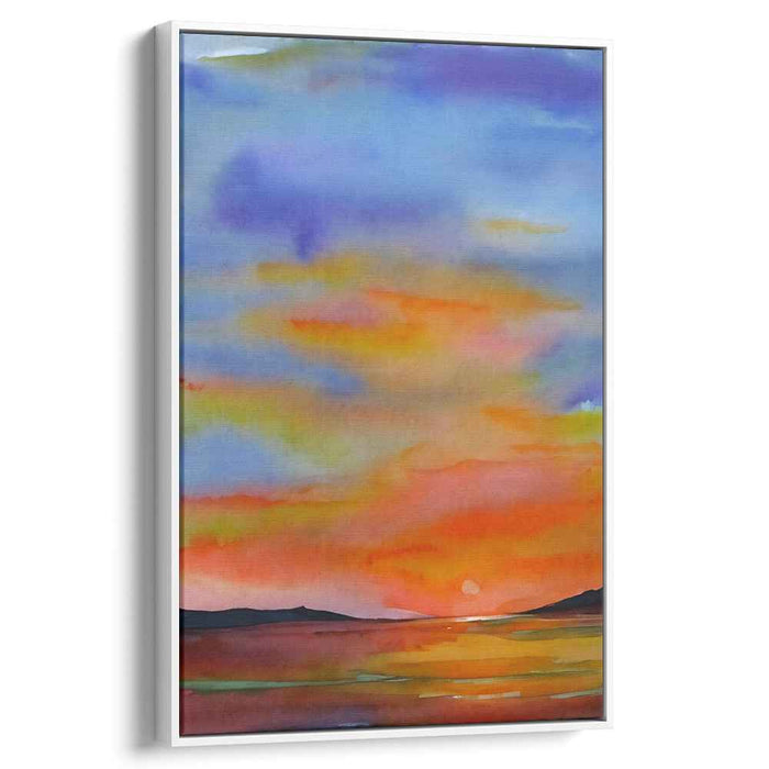 Red Watercolor Sunset #218