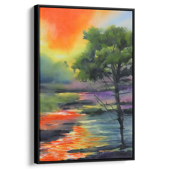 Red Watercolor Sunset #220