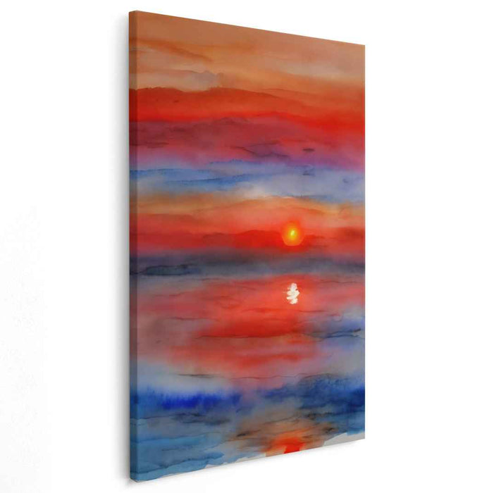 Aqueous Realm: Watercolor Horizon Canvas Art