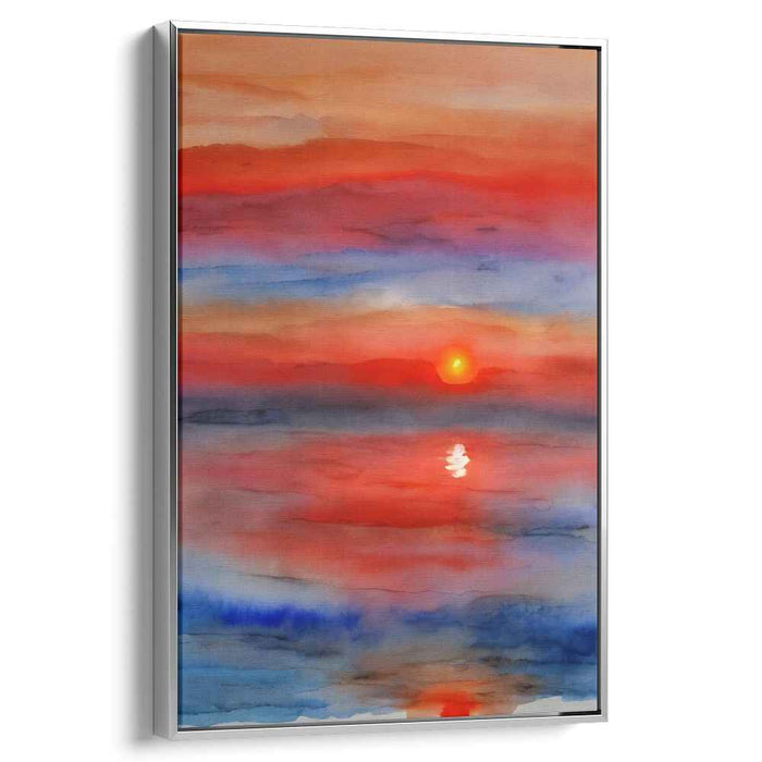 Aqueous Realm: Watercolor Horizon Canvas Art