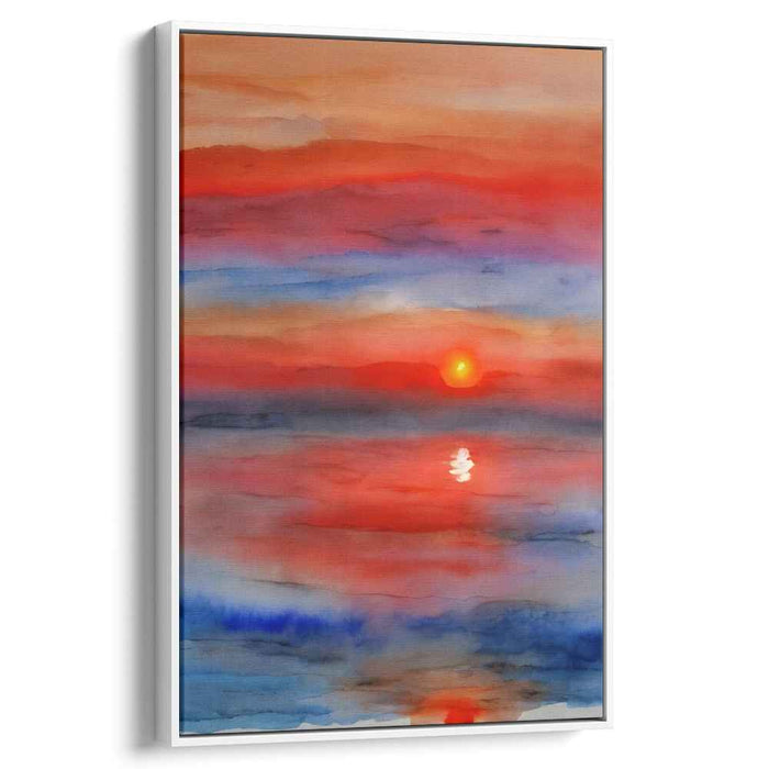 Aqueous Realm: Watercolor Horizon Canvas Art