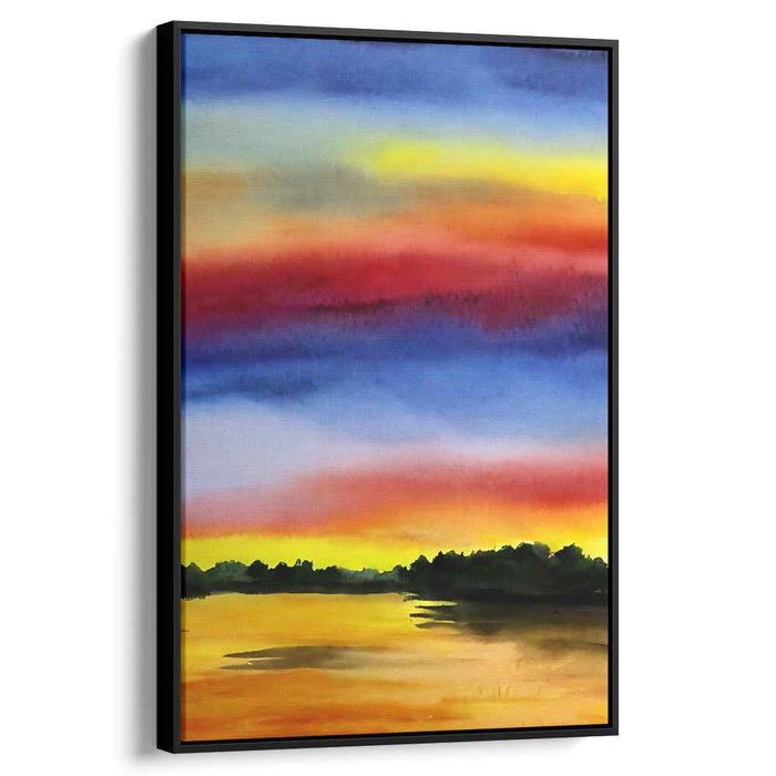 Red Watercolor Sunset #231