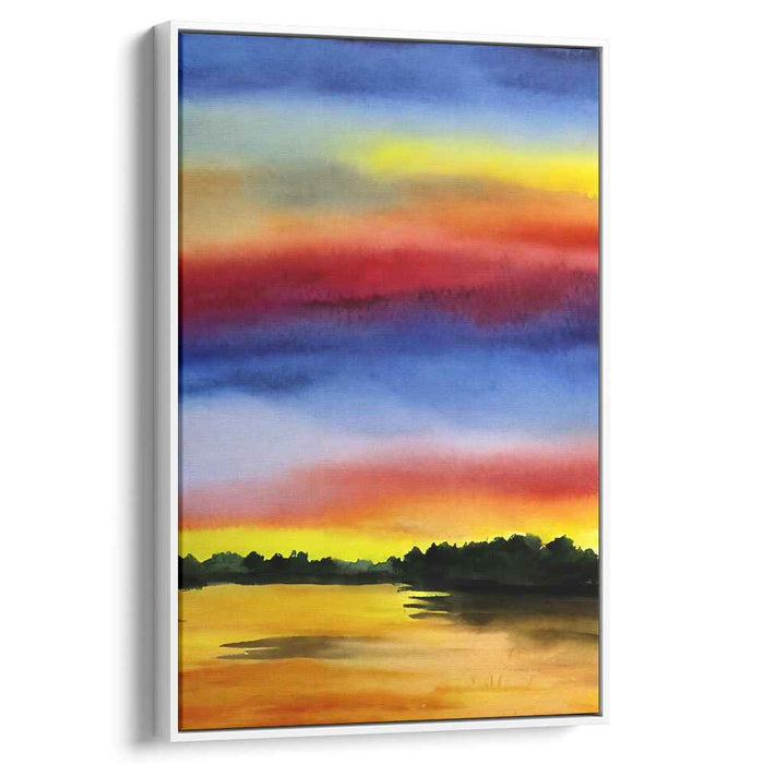 Red Watercolor Sunset #231