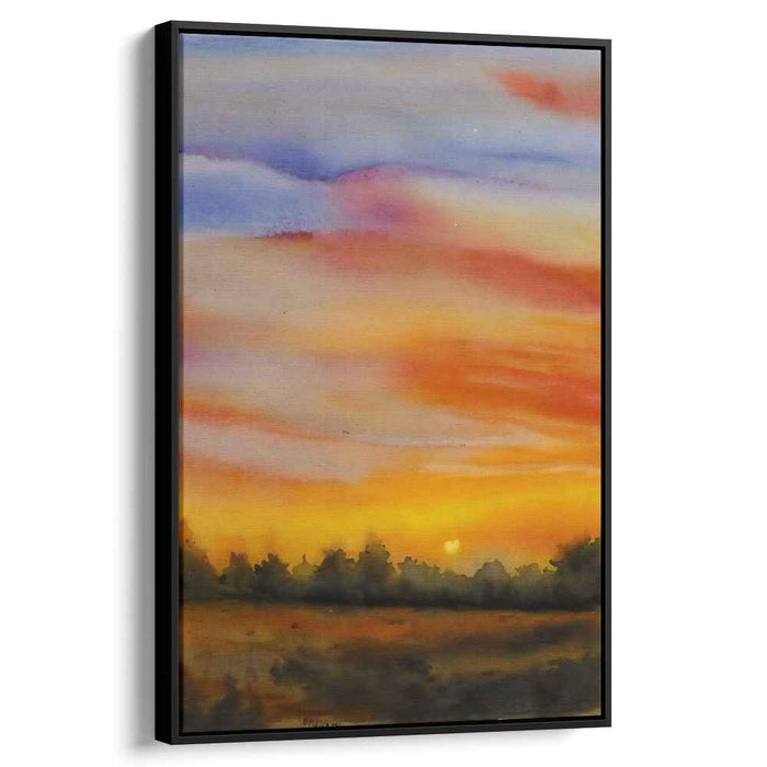 Red Watercolor Sunset #232