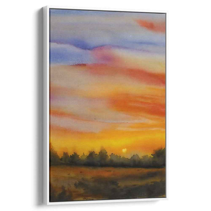 Red Watercolor Sunset #232