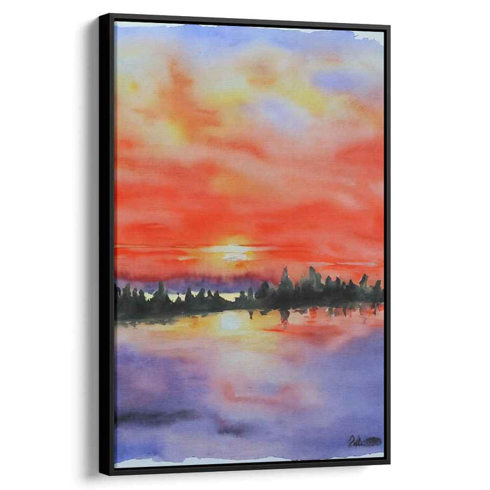 Liquid Skies: Watercolor Landscape Canvas Art Print