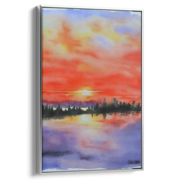 Liquid Skies: Watercolor Landscape Canvas Art Print