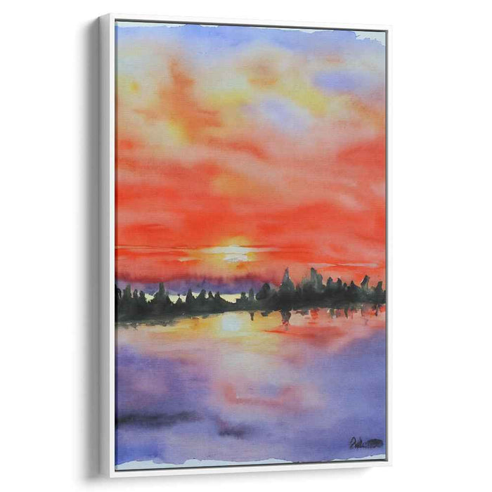 Liquid Skies: Watercolor Landscape Canvas Art Print