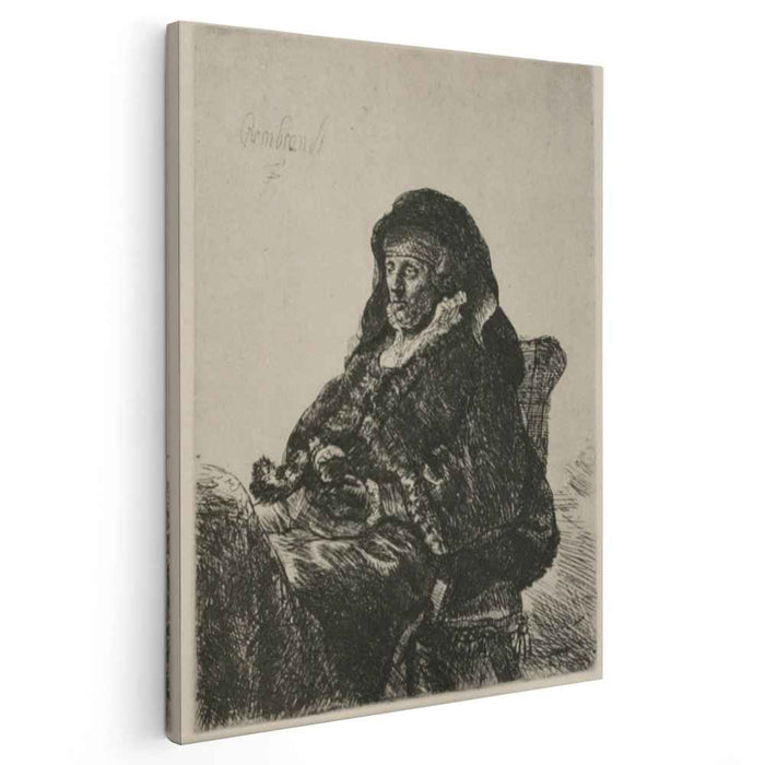 Rembrandt`s Mother in a Widow`s Dress (1632) by Rembrandt