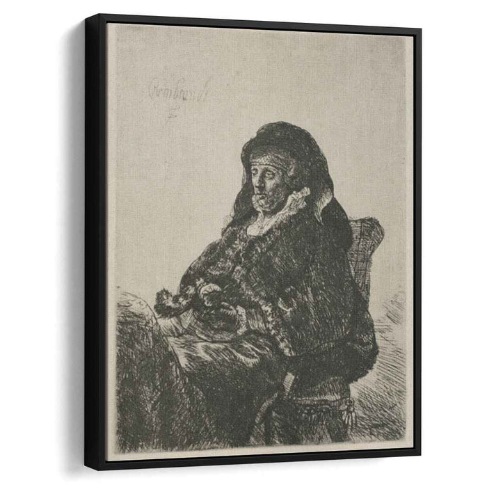Rembrandt`s Mother in a Widow`s Dress (1632) by Rembrandt