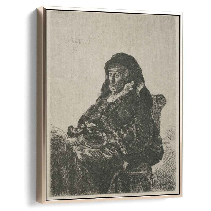 Rembrandt`s Mother in a Widow`s Dress (1632) by Rembrandt