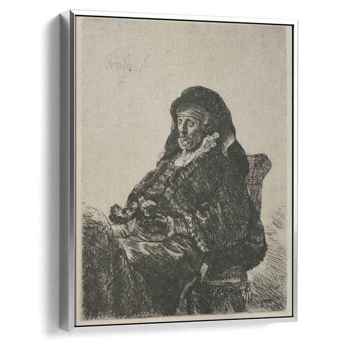 Rembrandt`s Mother in a Widow`s Dress (1632) by Rembrandt