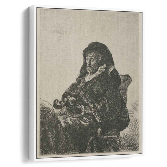 Rembrandt`s Mother in a Widow`s Dress (1632) by Rembrandt