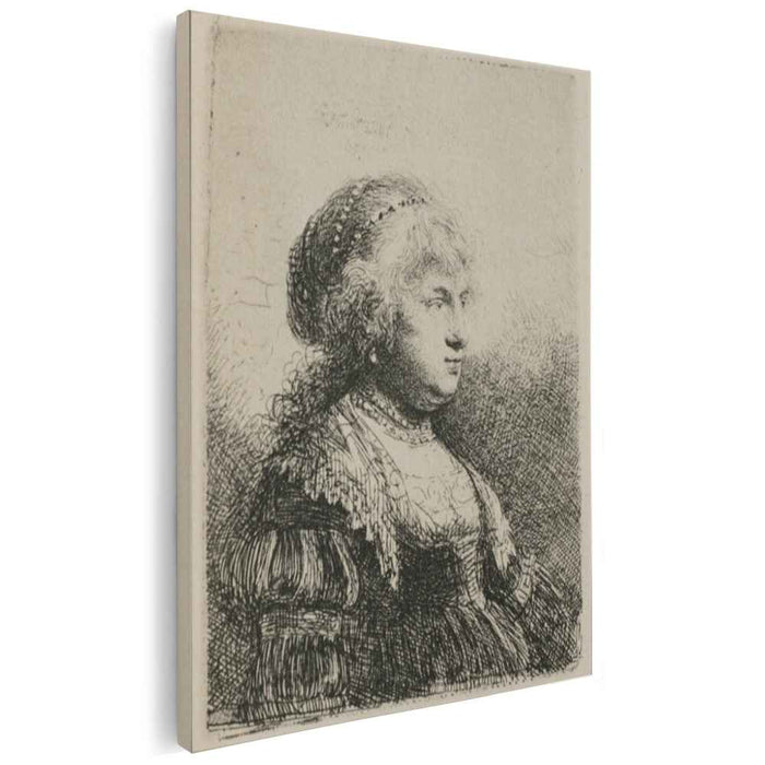 Rembrandt`s Wife with Pearls in her Hair (1634) by Rembrandt