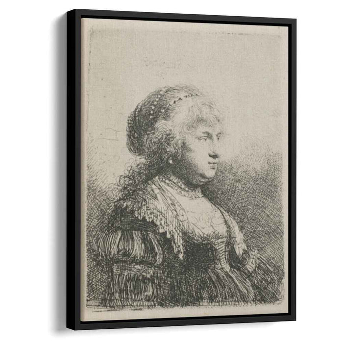 Rembrandt`s Wife with Pearls in her Hair (1634) by Rembrandt