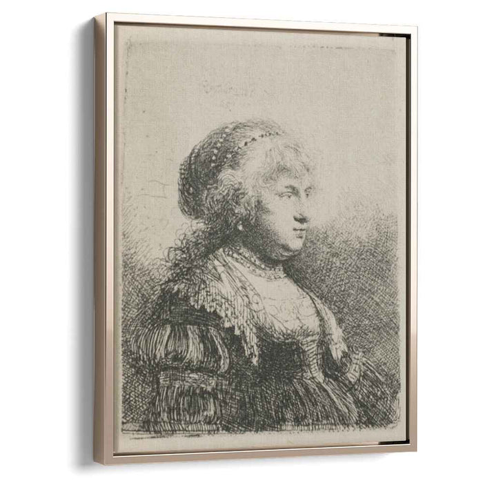 Rembrandt`s Wife with Pearls in her Hair (1634) by Rembrandt
