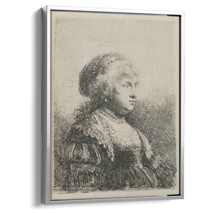 Rembrandt`s Wife with Pearls in her Hair (1634) by Rembrandt