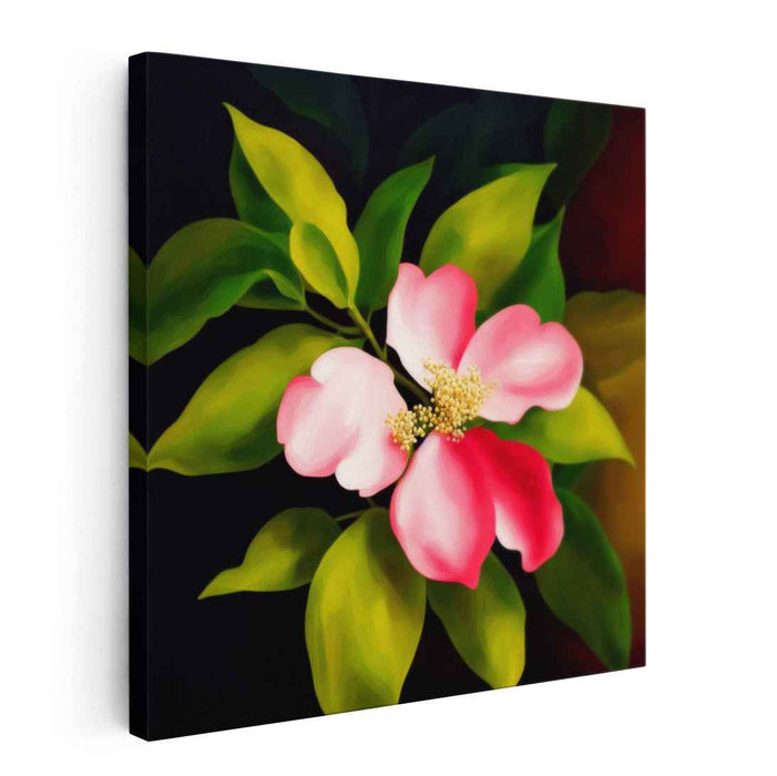 Blossoms in Pastel Dreams: Realistic Pink Flower Canvas Art Print