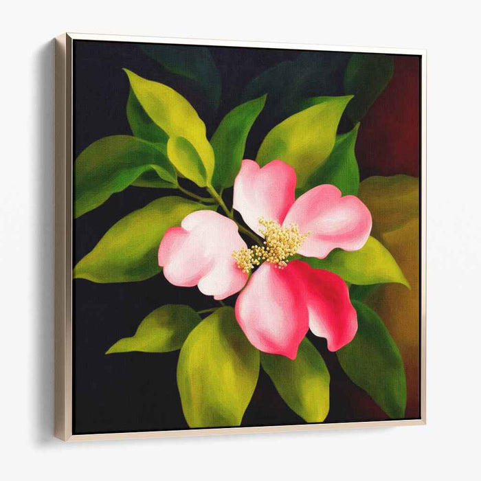 Blossoms in Pastel Dreams: Realistic Pink Flower Canvas Art Print