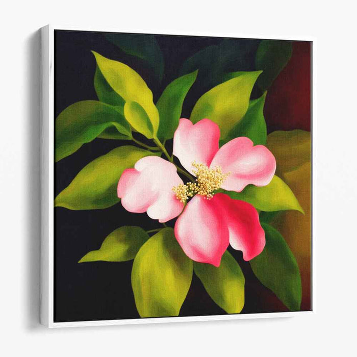Blossoms in Pastel Dreams: Realistic Pink Flower Canvas Art Print