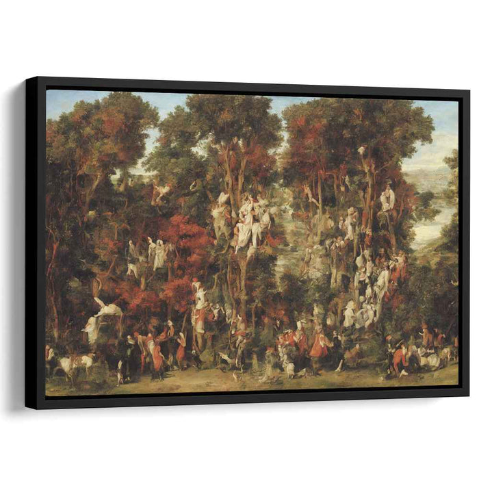 Festive Gathering in an Enchanted Forest: Baroque Canvas Art Print