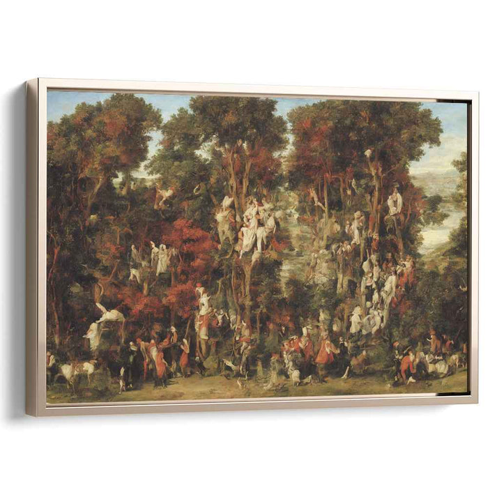 Festive Gathering in an Enchanted Forest: Baroque Canvas Art Print