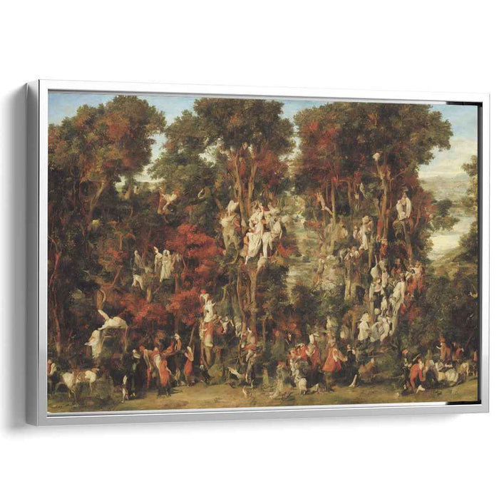 Festive Gathering in an Enchanted Forest: Baroque Canvas Art Print