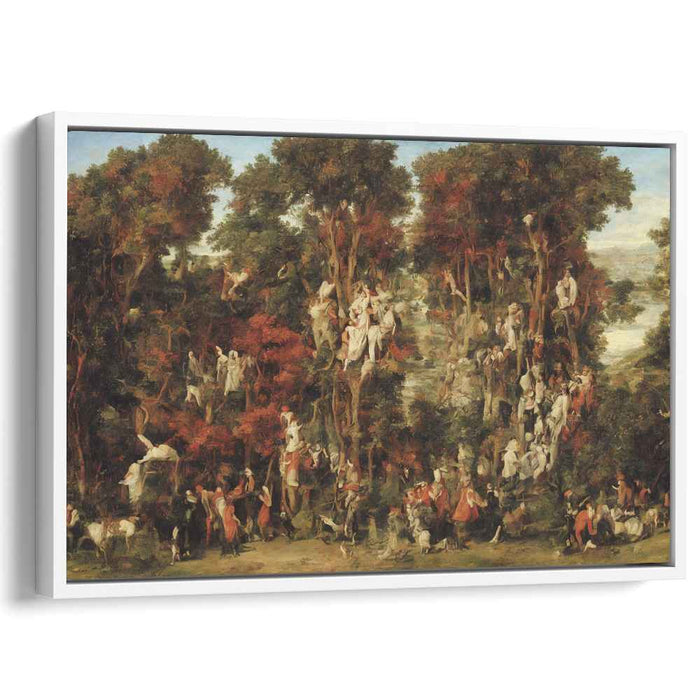 Festive Gathering in an Enchanted Forest: Baroque Canvas Art Print