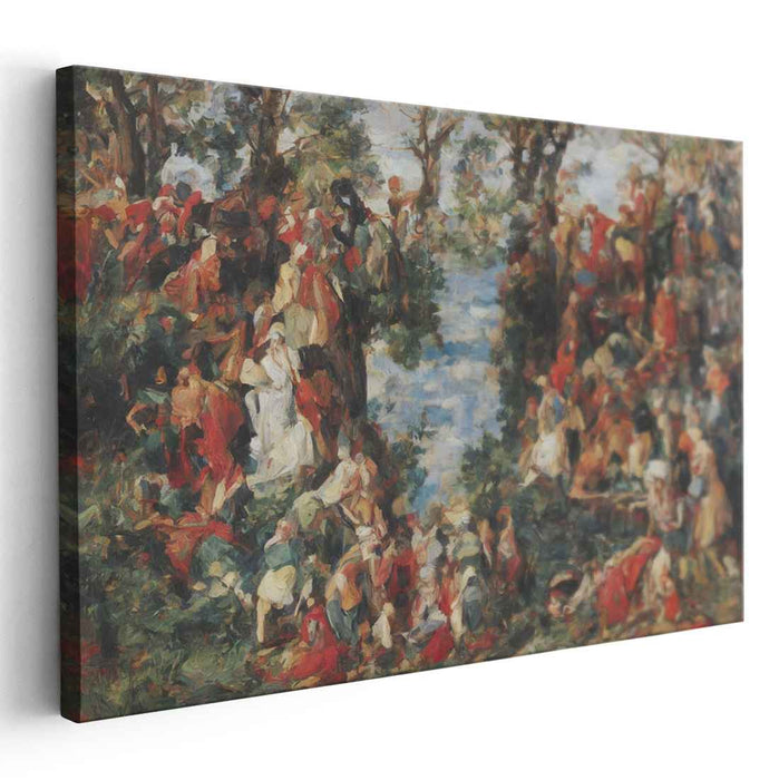 Festive Harmony: Impressionist Celebration in Lush Landscape Canvas Art