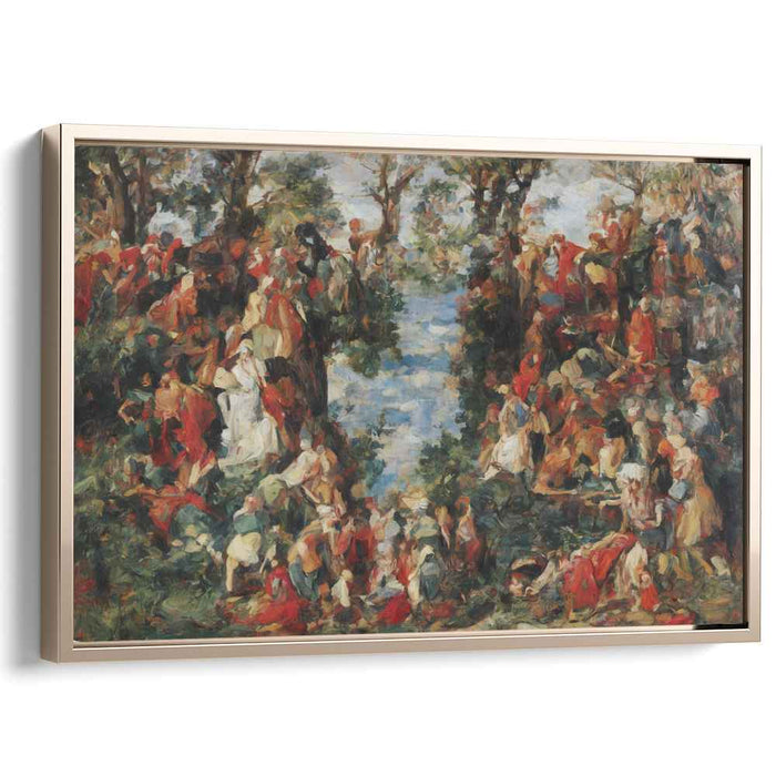 Festive Harmony: Impressionist Celebration in Lush Landscape Canvas Art