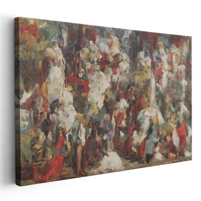 Market Palette: Impressionist Market Scene Canvas Art Print