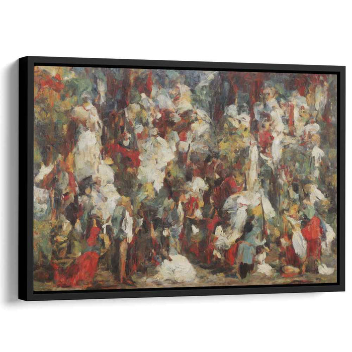 Market Palette: Impressionist Market Scene Canvas Art Print