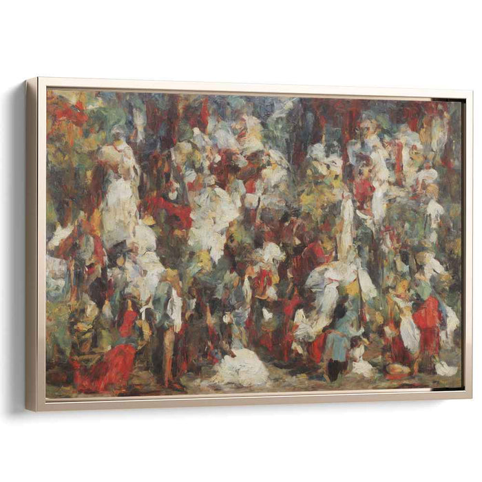 Market Palette: Impressionist Market Scene Canvas Art Print