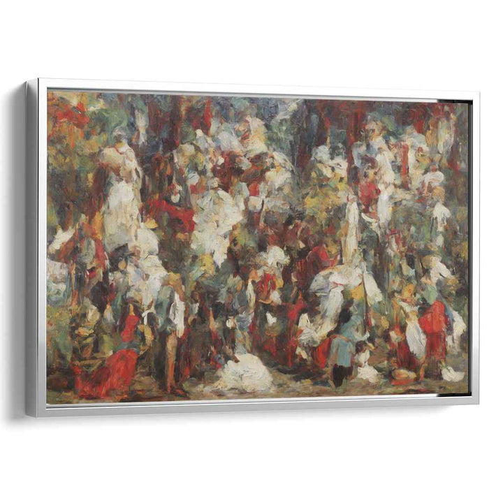Market Palette: Impressionist Market Scene Canvas Art Print
