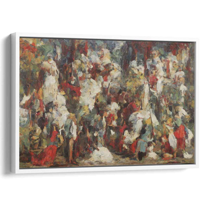 Market Palette: Impressionist Market Scene Canvas Art Print