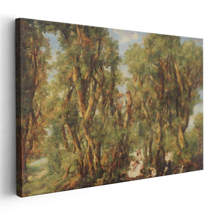 Serene Woodland Gathering: A Romantic Forest Scene