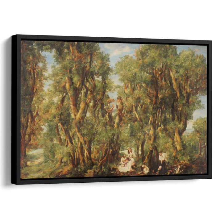 Serene Woodland Gathering: A Romantic Forest Scene