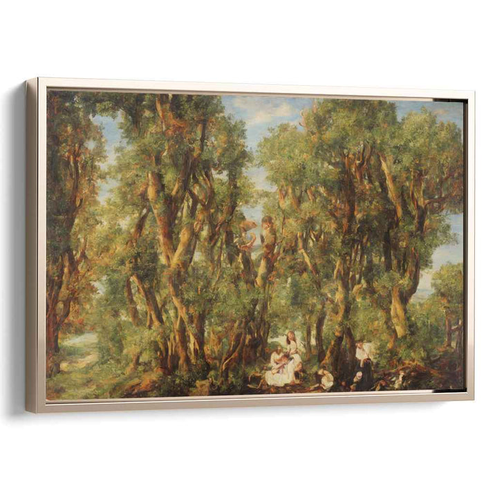 Serene Woodland Gathering: A Romantic Forest Scene