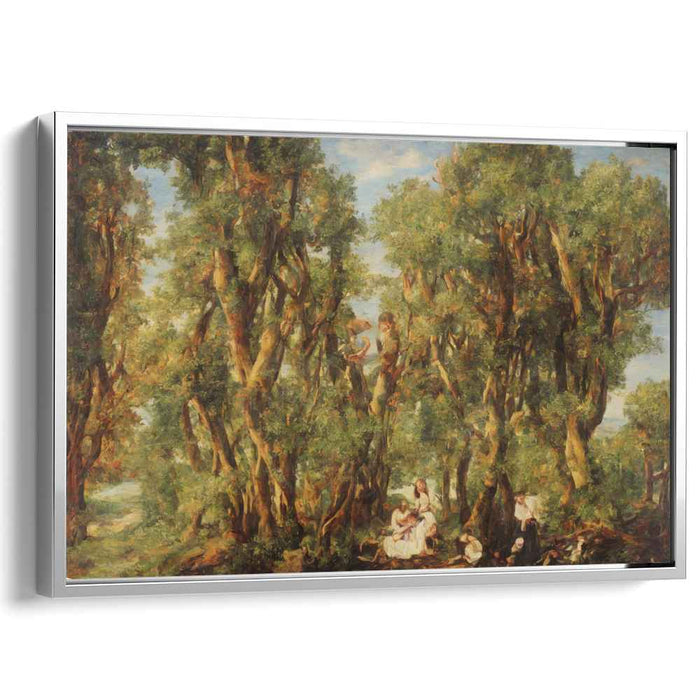 Serene Woodland Gathering: A Romantic Forest Scene